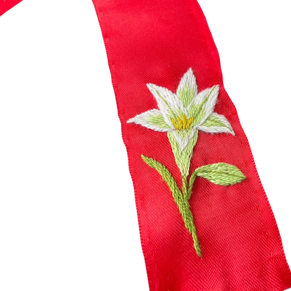 Hand embroidery hair bow BBW007