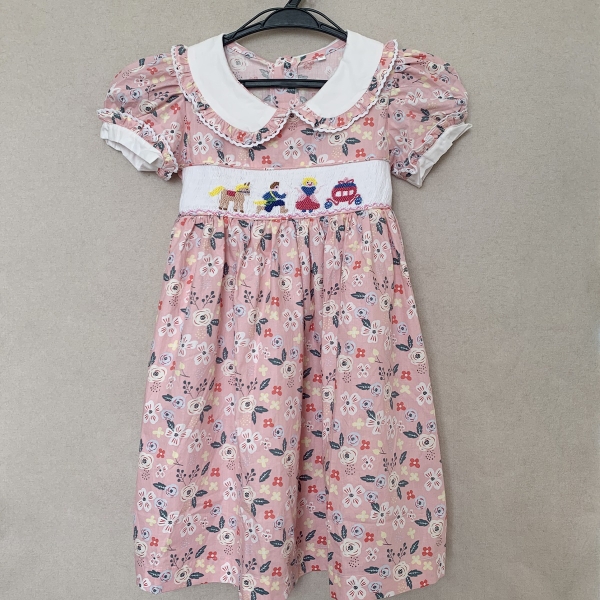 Hand smocked dress Bunniti BN229 - Floral Printed Fabric