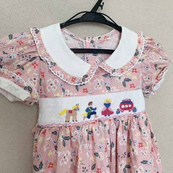 Hand smocked dress Bunniti BN229 - Floral Printed Fabric