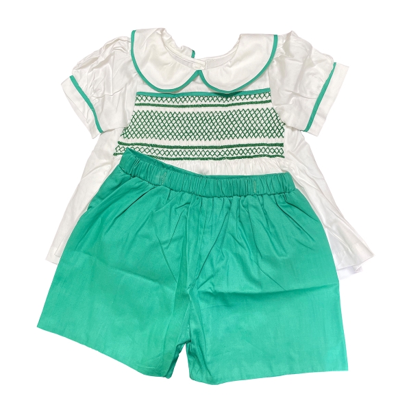 Hand smocked boy short set Bunniti BNS380