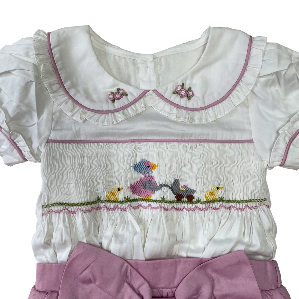Hand smocked diaper set Bunniti BNS387