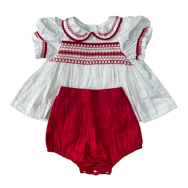 Hand smocked diaper set Bunniti BNS389