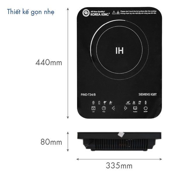 Bếp điện từ Korea King PIND-T34/B