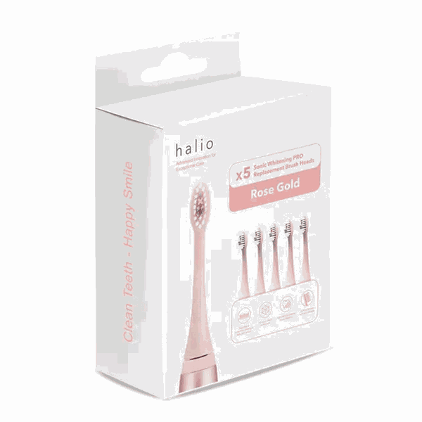 Bộ 5 Đầu Bàn Chải Halio Sonic Whitening PRO Replacement Brush Heads Rose Gold
