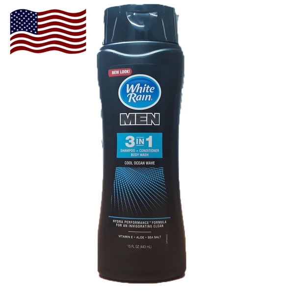 Sữa tắm gội White Rain for men 3-in-1 Cool Ocean Wave 443ml