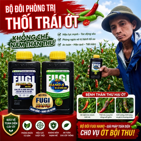 Bộ đôi FUGI NANO phòng trị thán thư thối trái ớt