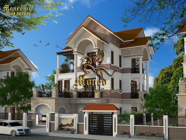 Biệt thự 3 tầng mái thái hiện đại