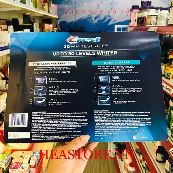SET MIẾNG DÁN TRẮNG RĂNG CREST 3D WHITE STRIPS 30 LEVELS WHITER TEETH - 60 MIẾNG