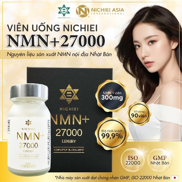 VIÊN UỐNG NGĂN NGỪA LÃO HOÁ NICHIEI NMN 27000 LUXURY - 90 VIÊN