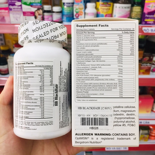 VIÊN UỐNG CHỐNG BẠC TÓC HEALTHY BEAUTY BLACKHAIR - 60 VIÊN