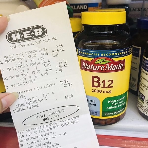 VIÊN UỐNG NATURE MADE VITAMIN B12 1000 MCG HỘP 400 VIÊN