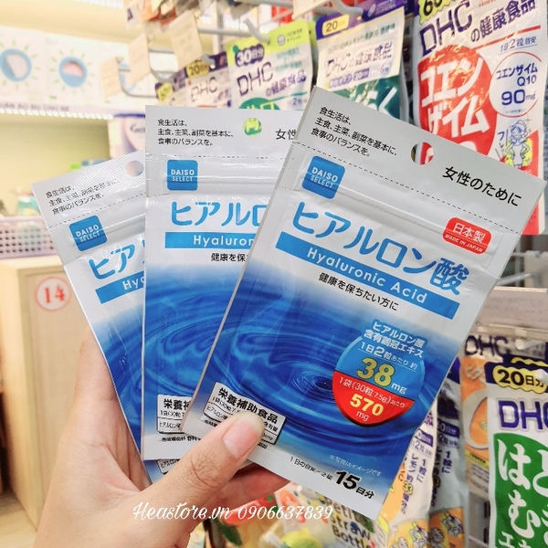 VIÊN UỐNG CẤP NƯỚC DAISO NHẬT BẢN Hyaluronic Acid 15 Ngày