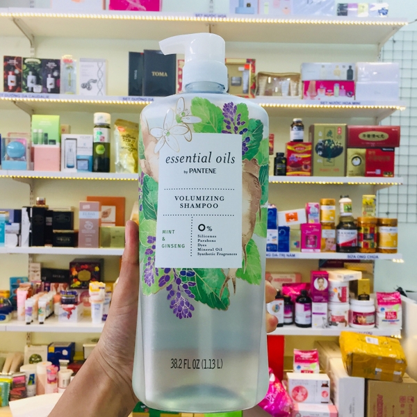 DẦU GỘI PANTENE ESSENTIAL OILS VOLUMIZING SHAMPOO MINT & GINSENG - 1,13L