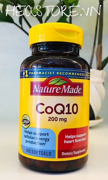 VIÊN UỐNG HỖ TIM MẠCH COQ10 NATURAL MADE 200MG 105 VIÊN