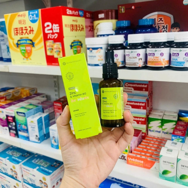 KẼM GIỌT ZINC & VITAMIN B12 FOR INFANTS NUTRIVITALITY 30ML