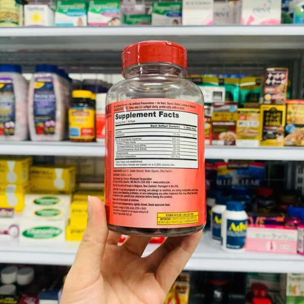 DẦU NHUYỄN THỂ KIRKLAND SIGNATURE ONE PER DAY KRILL OIL 500 MG - 180 VIÊN