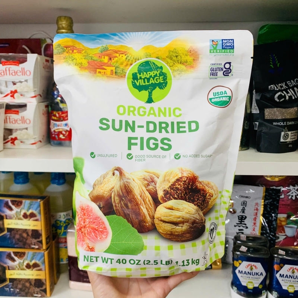 SUNG SẤY DẺO HỮU CƠ HAPPY VOLLAGE ORGANIC SUN-DRIED FIGS - 1,13KG 11/2025