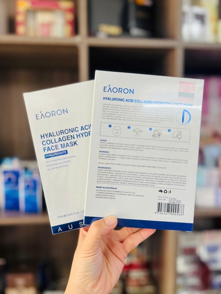 MẶT NẠ DƯỠNG ẨM BỔ SUNG COLLAGEN EAORON HYALURONIC ACID COLLAGEN HYDRATING FACE MASK 25ML ( MÀU TRẮNG) - 5 MIẾNG 9/2027