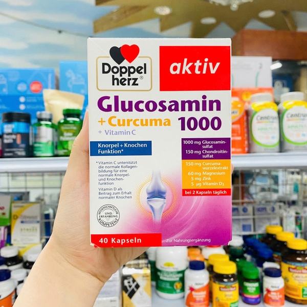 VIÊN UỐNG BỔ KHỚP DOPPEL HERZ AKTIV GLUCOSAMIN 1000 CURCAMA VITAMIN C 40 VIÊN