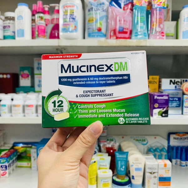 VIÊN UỐNG GIẢM HO LONG ĐỜM MUCINEX DM MAXIMUM STRENGTH - 56 VIÊN