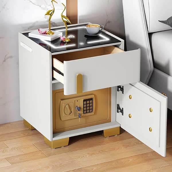 Tab Đầu Giường Thông Minh Có Két Sắt Màu Trắng- TĐG53.1