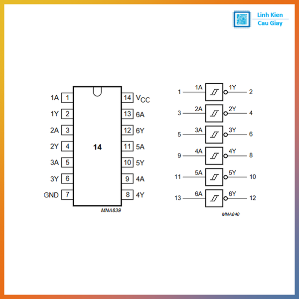 Linh kiện IC 74HC14 Linh kiện Cầu Giấy