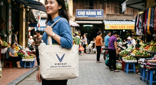 Túi vải canvas in logo vinfast