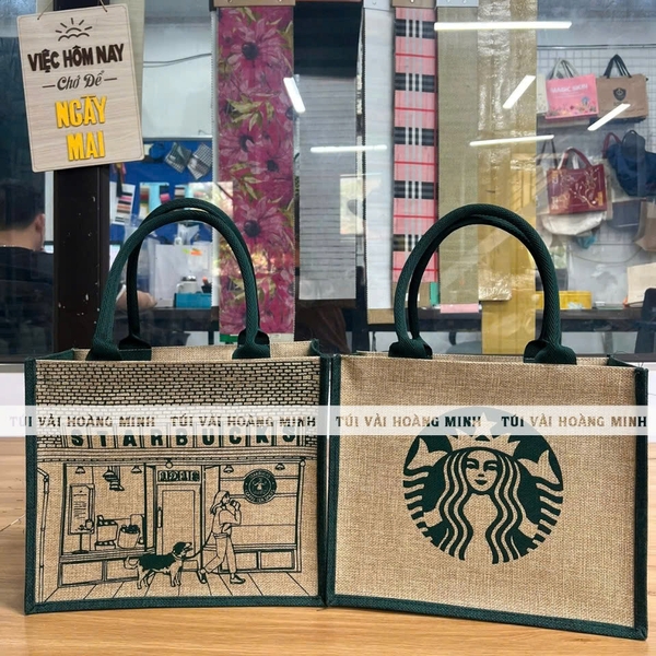 tui-vai-linen-in-logo-starbucks-thiet-ke-2-mat-theo-yeu-cau