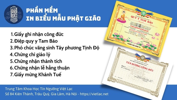 Phần mềm in biểu mẫu Phật giáo Việt Lạc VIỆT LẠC Phần Mềm In Biểu Mẫu Phật Giáo Việt Lạc Việt Lạc