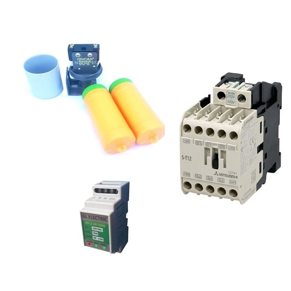 Combo Khởi động từ 12A ST12, Rờ le an toàn cho máy bơm SRF-111M, Phao điện