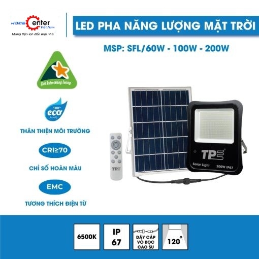Led Pha Năng Lượng Mặt Trời Vuông 60/100/200W - SFL