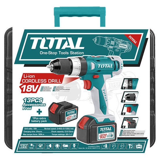 Máy khoan vặn vít dùng pin Li-ion Total TDLI228180 18V