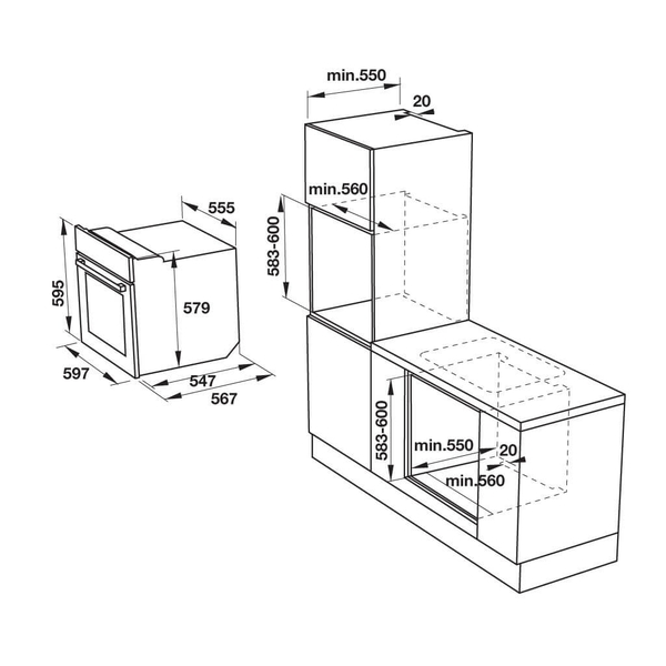 535.00.350 - Lò Nướng Âm Tủ HO-KT60F Hafele