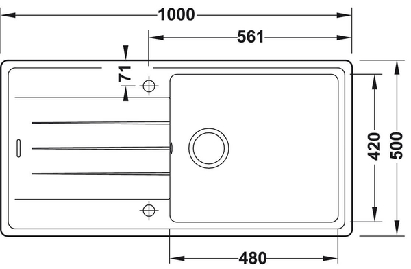 570.32.530 - Chậu Rửa Chén Đá HS20-GED1S60 Hafele