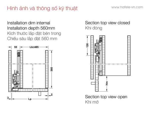 Phụ Kiện Cửa Trượt Finetta Spinfront 30/50 1D Hafele - 408.45.020