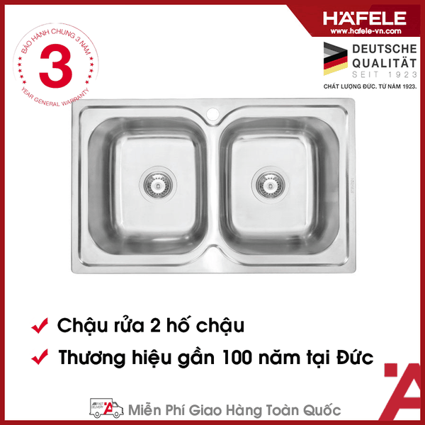 567.23.010 - Chậu Rửa Chén HS19-SSN2R90 Hafele