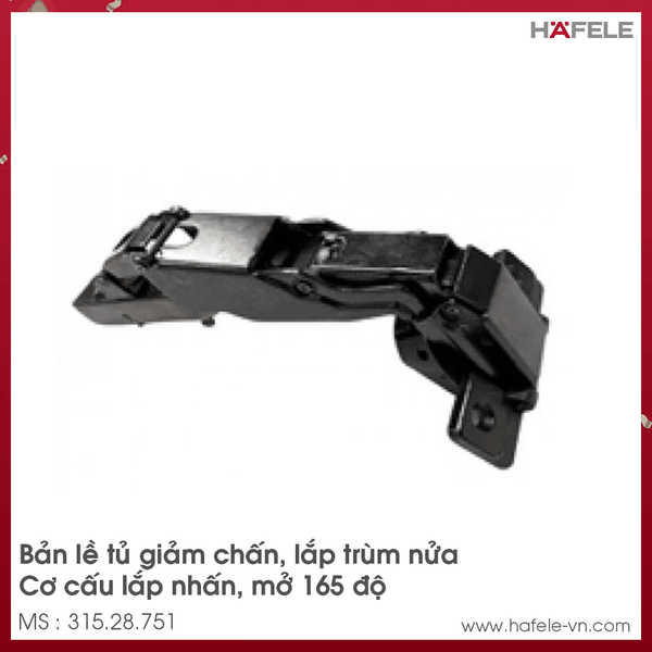 Bản Lề Trùm Nửa Metalla SM 165º Hafele 315.28.751