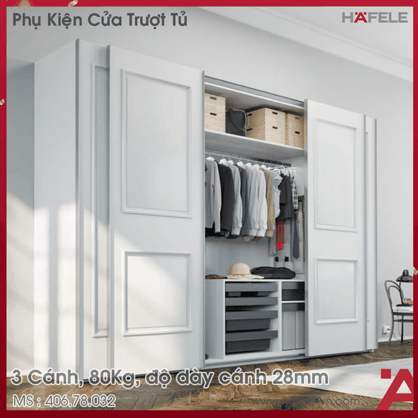 Phụ Kiện Cửa Trượt Tủ Slido Space Air 80VF Hafele - 406.78.032