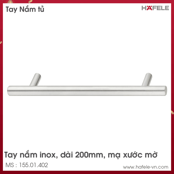 Tay Nắm Tủ Inox 200mm Hafele - 155.01.402