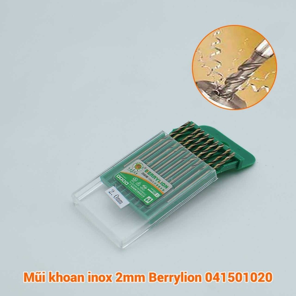 041501020 - Mũi khoan inox 2mm Berrylion