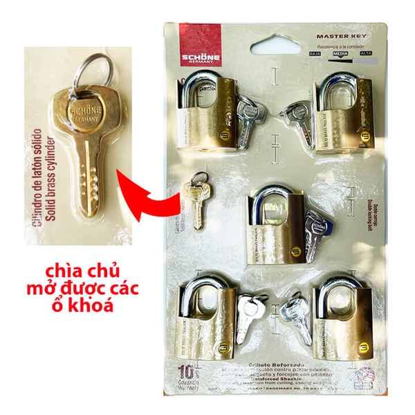 Bộ 5 ổ khóa chống cắt 60mm Schone