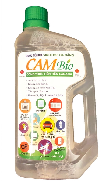 Nước rửa tay khô và tẩy rửa diệt khuẩn sinh học đa năng Cam Bio 1000ml (Loại đậm đặc)