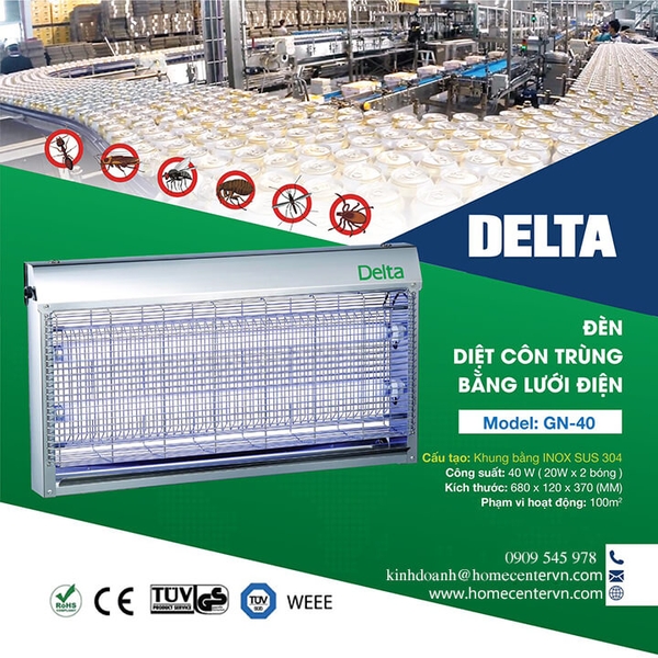 GN40 - Đèn diệt côn trùng Delta GN40