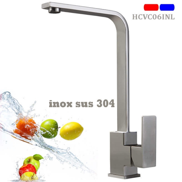 Vòi chén vuông nóng lạnh cao cấp inox SUS 304 - HCVC06INL