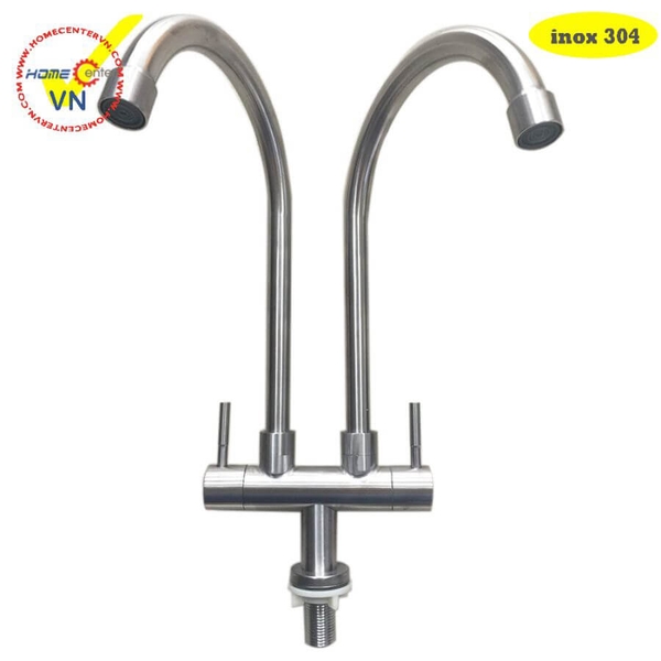 Vòi Rửa Chén Đôi Inox SUS 304 Cao Cấp – Bền Bẹp & Sang Trọng