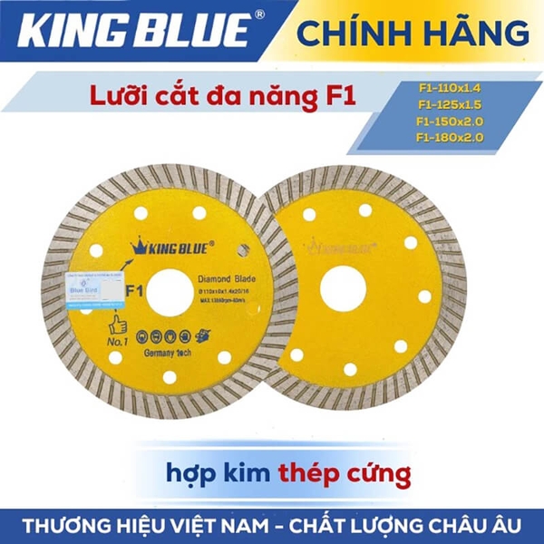 Lưỡi cắt gạch men, đá Marble, đá Granite, đá trắng sứ đa năng King Blue F1-110x10x1.4