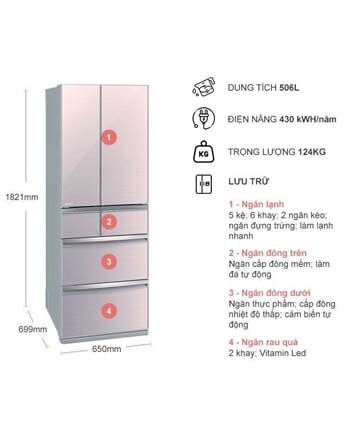 Tủ lạnh Mitsubishi Electric 694 lít