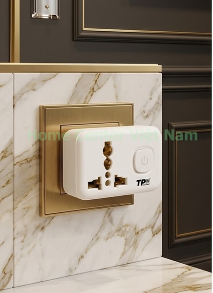Ổ cắm du lịch, 1 ổ 3 chấu, 1 công tắc