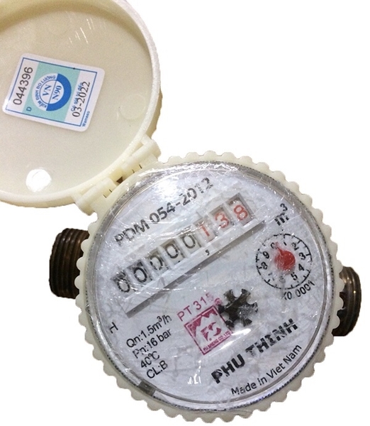 Đồng hồ nước 21mm có kiểm định Phú Thịnh (DN15)