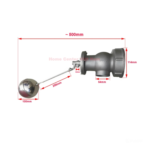 Van phao cơ thủy lực inox 304 ren trong 114mm